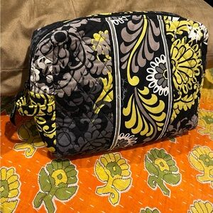 Vera Bradley Black and Yellow Floral Cosmetic Bag